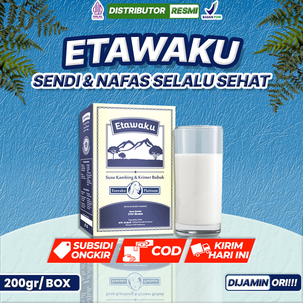 

ETAWAKU PLATINUM - Susu Kambing Etawa Bubuk Susu Kambing Dan Krim Bubuk Rasa Original Atasi Gangguan Pernapasan Pernafasan Dan Tulang Sendi 200 Gram