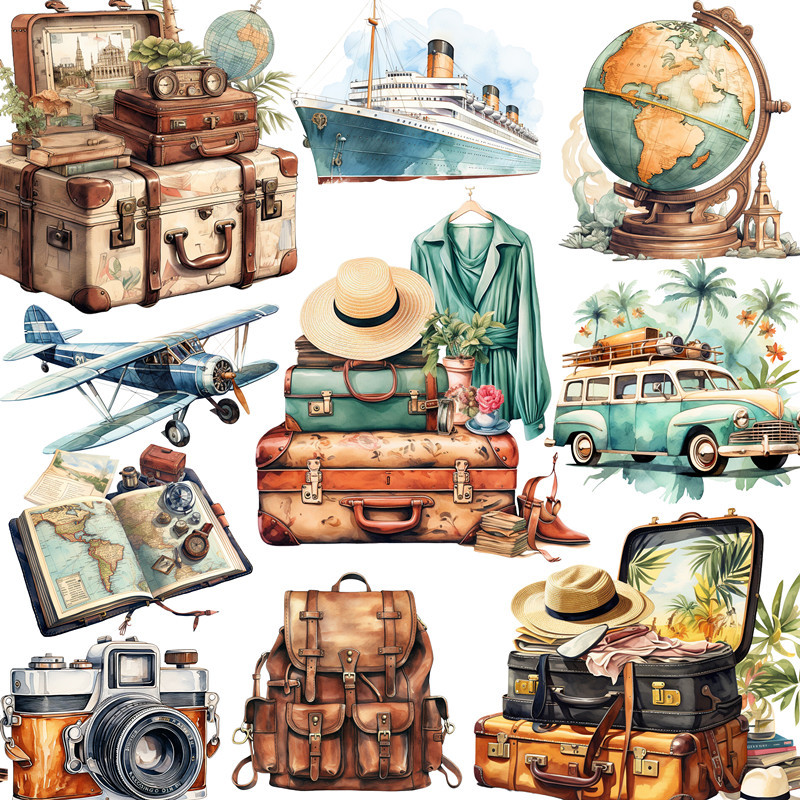 

20Pcs/Pack Travel Diary Sticker DIY Craft Scrapbooking Album Junk Journal Decorative Stickers