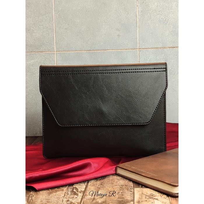 

ANDMA Map A5 Folio Kulit Sintetis Document Keeper Map Folder Organizer - Hitam