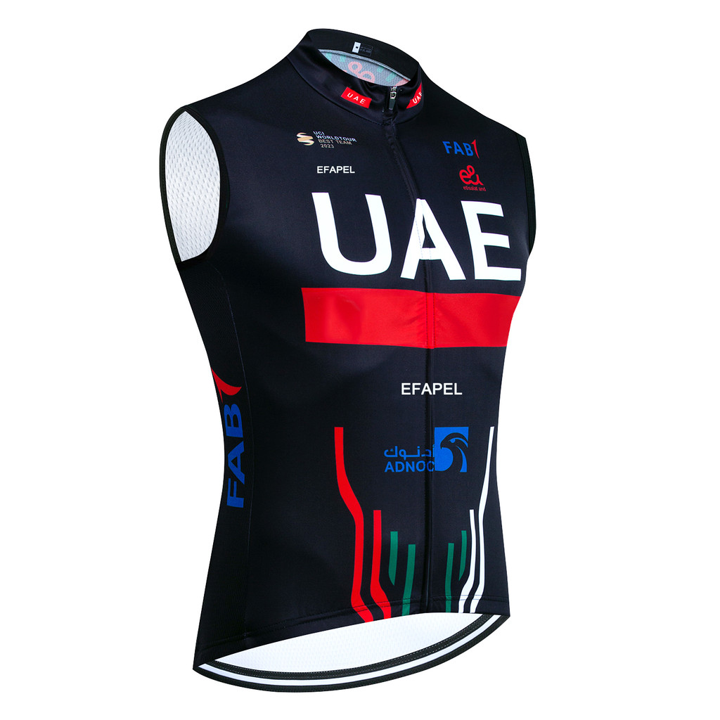Blue 2025 fdj Cycling Jersey Team UAE Bike Vest Windbreaker Men Women Riding Ropa Ciclismo Sleeveles
