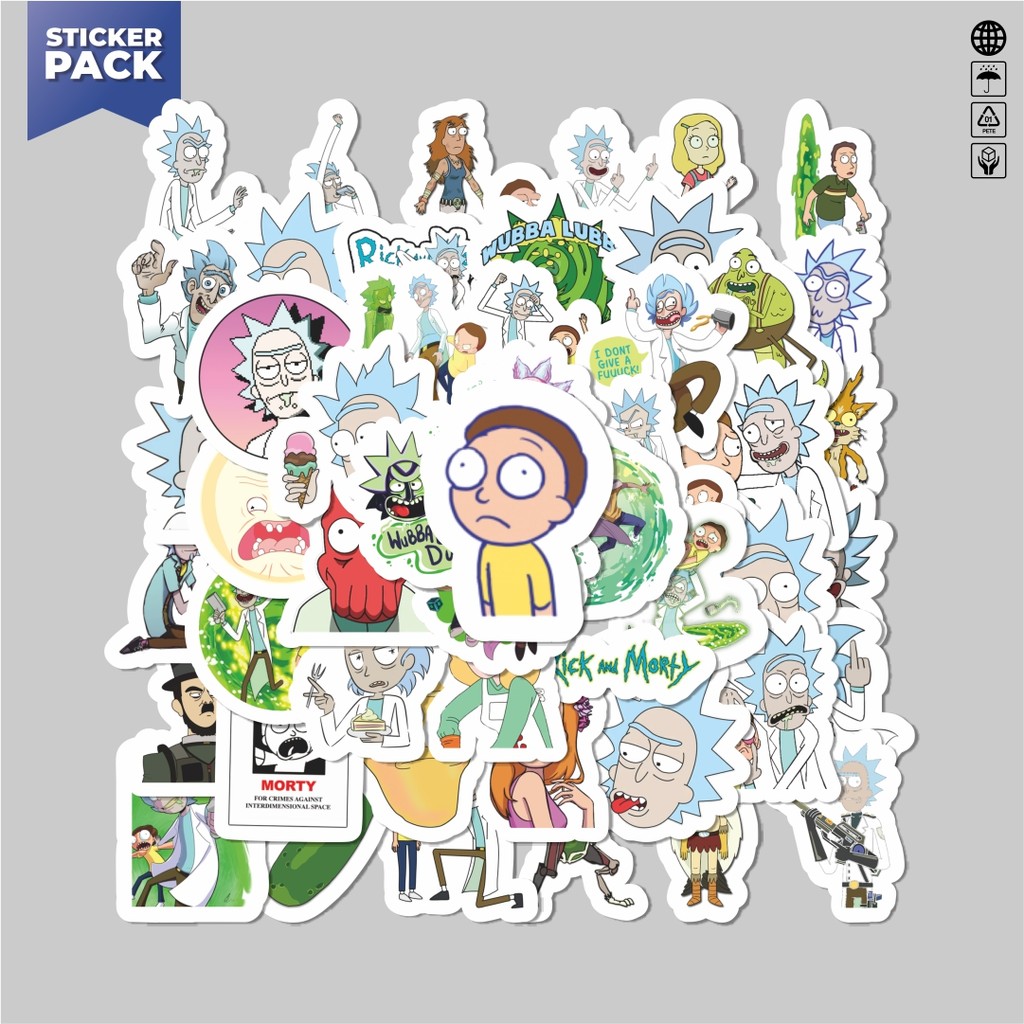 

[100PCS]Stiker Pack Sticker Kartun Rick And Morty Aesthetic Vinyl Anti Air Dekorasi Sticker Laptop Buku Journal Koper Helm Casing HP Gitar Helm Skateboard