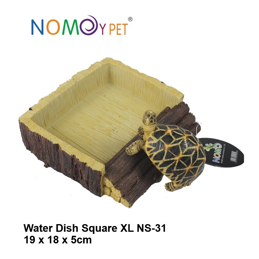 Tempat Minum Jumbo XL Water Dish Square Reptil Kura Darat Sulcata Aldabra Resin NOMOY NS-31