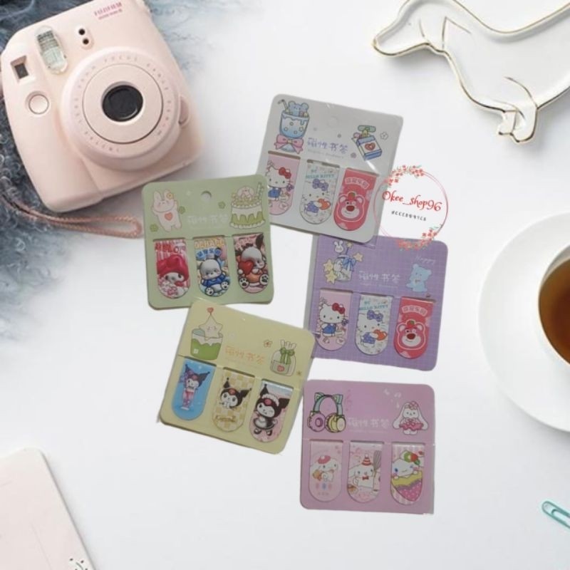 

PEMBATAS BUKU MAGNET MINI / PEMBATAS BUKU 1 PACK ISI 3 PCS / MAGNET BOOKMARK / PEMBATAS BUKU KUROMI SANRIO