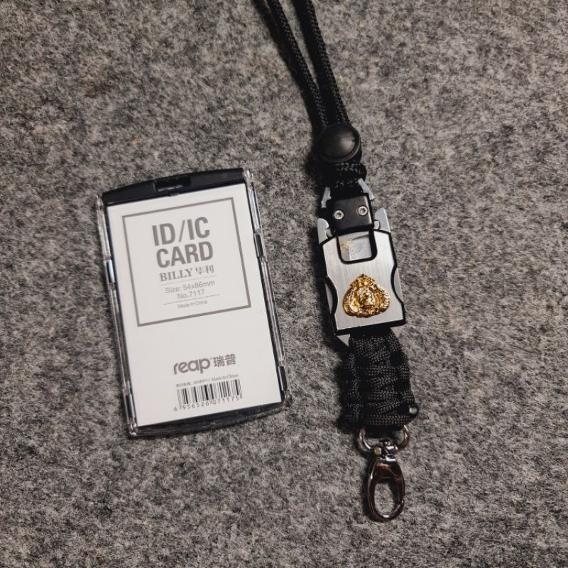 

lanyard id card logo tribrata timbul holder