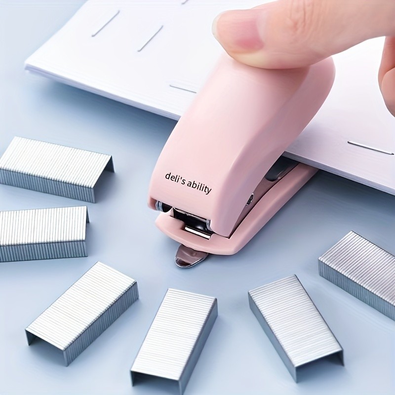 

Deli Mini Stapler Set 0255 Small Stapler Convenient Binding Ma ine Stapler+640 Nails Public Supplies