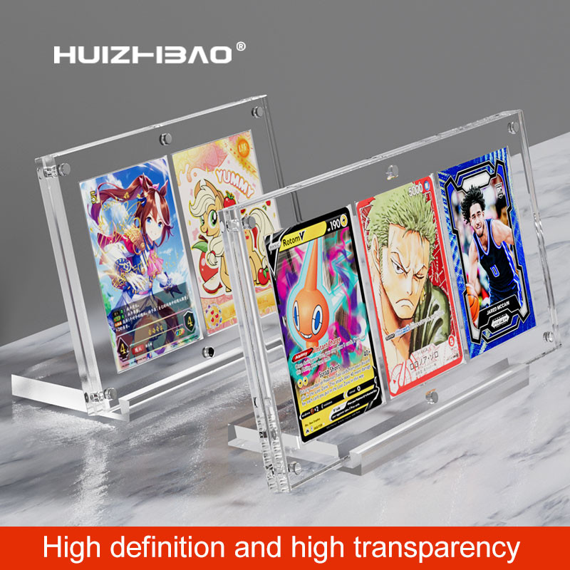 

High transparent acrylic magnetic card display stand with base, suitable for Pokemon for MTG for yugioh TCG card display frames
