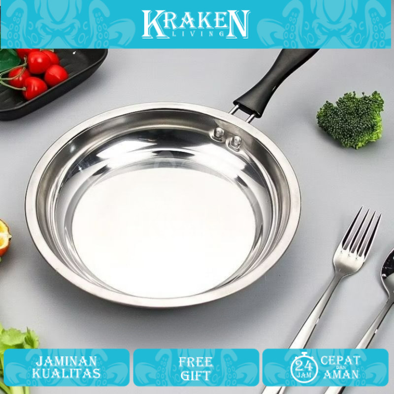 WAJAN PENGGORENGAN FRYPAN STAINLEES STEEL PENGGORENG TELUR SOSIS 【KRAKEN LIVING】