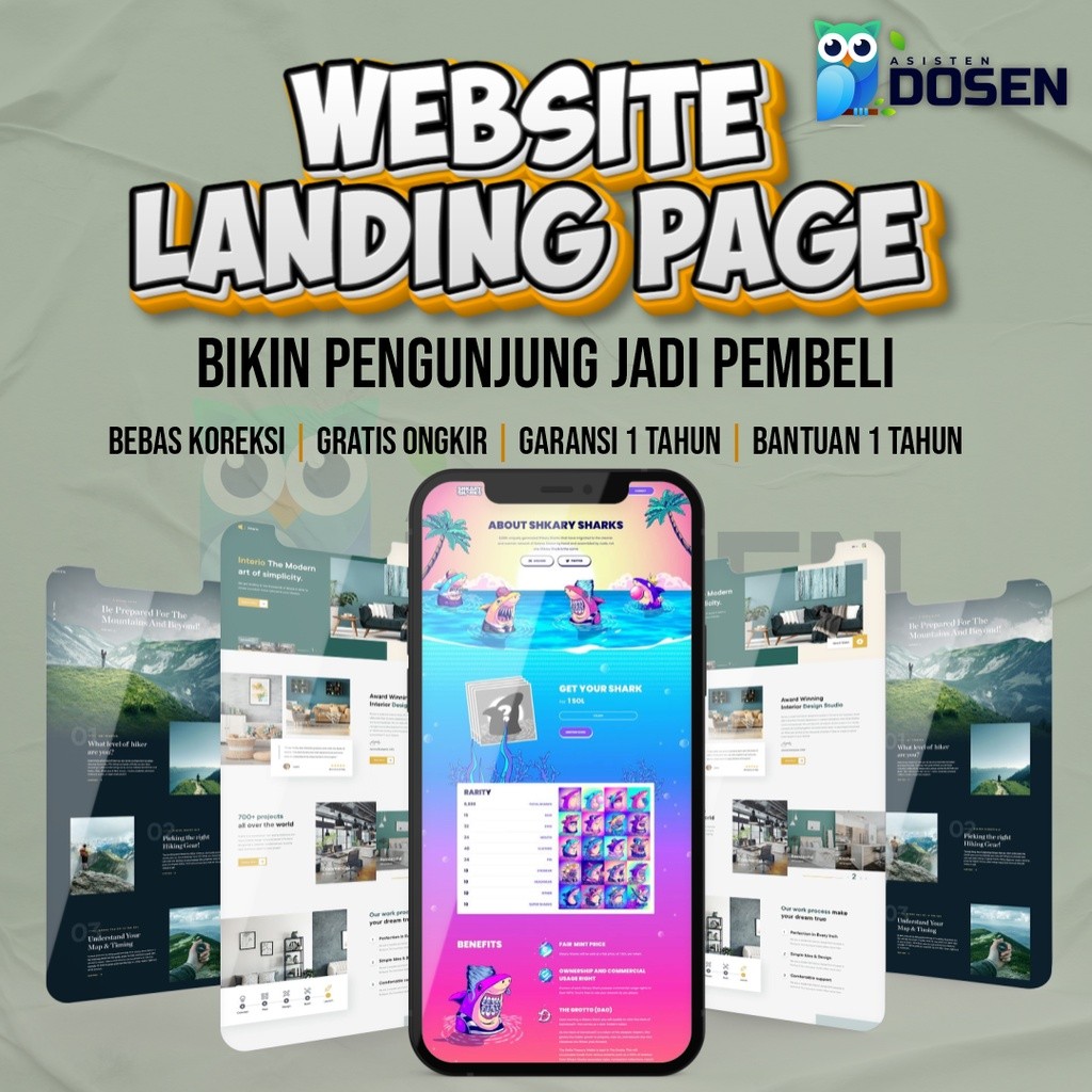 Landing Page Website Toko Online | Company Profile | Sekolah | Domain Com | Free Hosting