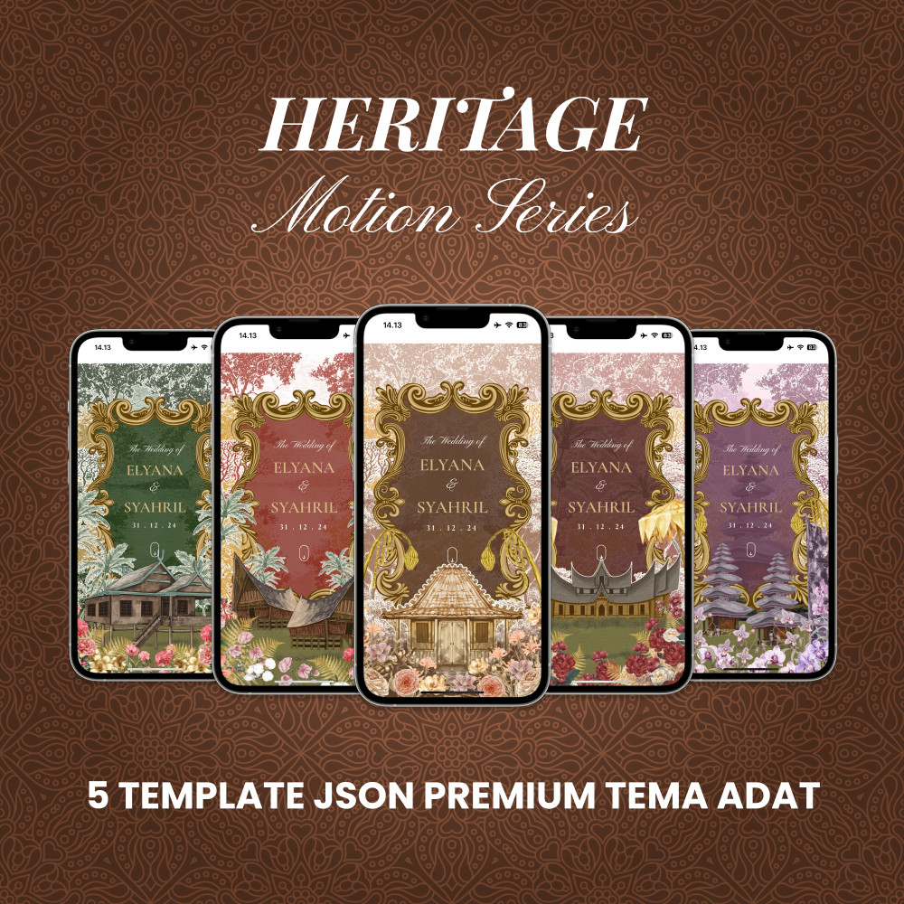 Template JSON Heritage Motion Series Elemenpress Undangan Website Animasi Tema Adat Invitation Web W