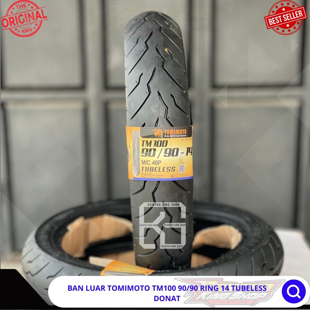BAN LUAR TOMIMOTO TM100 90/90 RING 14 TUBELESS DONAT