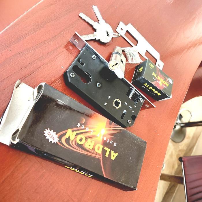 body kunci pintu rumah tanggung/medium aldron set( + silinder )