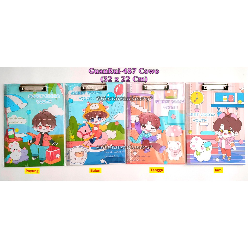 

(1 Biji) Clip Board Cowo 32*22 Cm / Papan Ujian Cowo A4 / Clipboard GXIMP GuanRui-487 Cowo