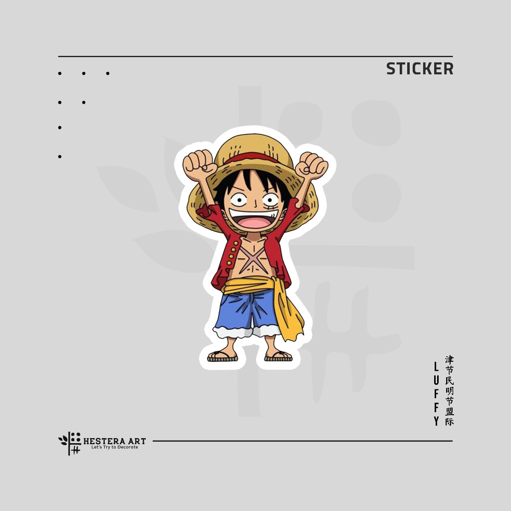 

Stiker One Piece Viynl Laminasi Doff | Sticker Luffy Captain Kru Mugiwara