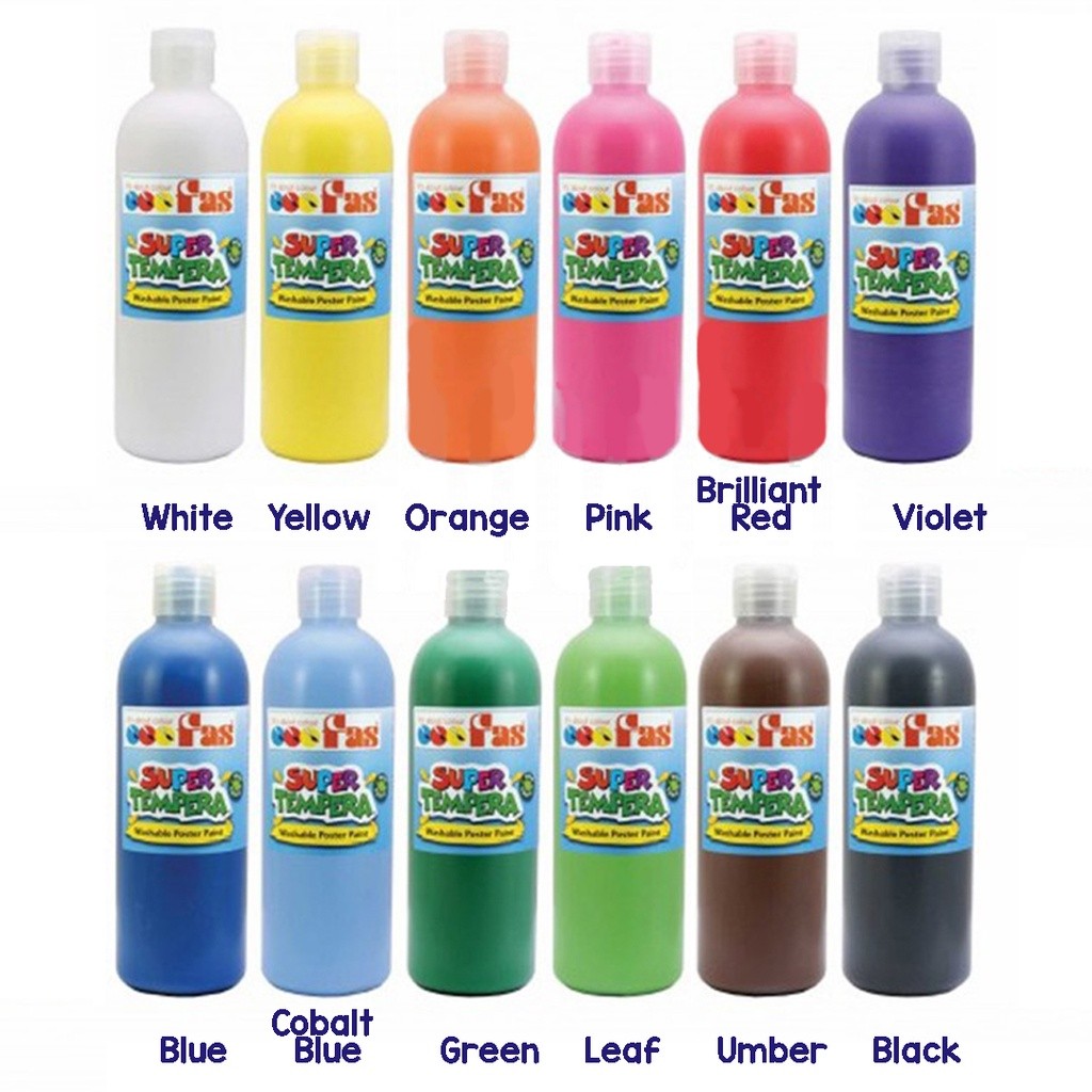 

FAS - Super Tempera Washable Poster Paint 500ml, Cat Air Anak Painting