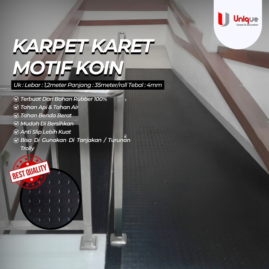 Karpet Karet Untuk Bengkel / Karpet Roll Anti Slip / Karpet Karet Rumah Sakit