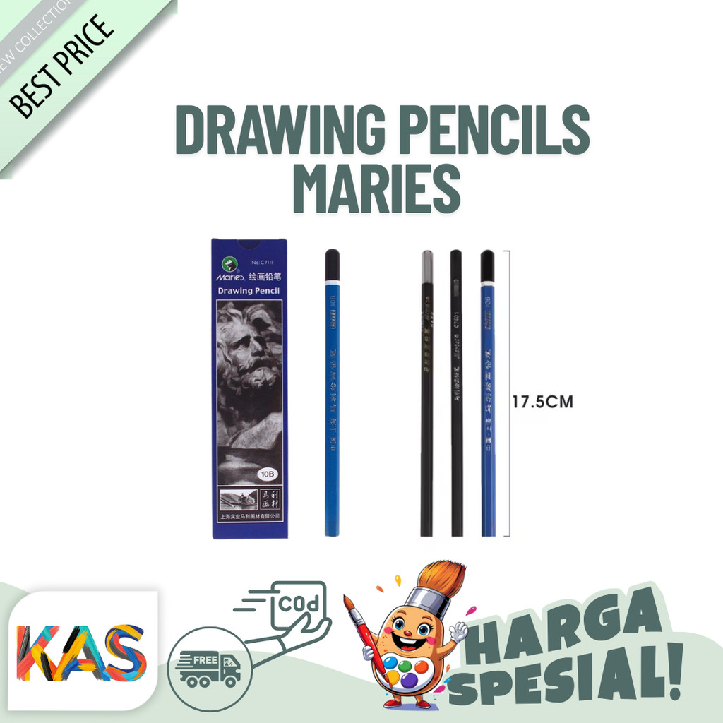

Pensil Gambar Sketsa Maries C7111-10B Drawing Pencils Lukis Maries Pencil Sketsa - SATUAN