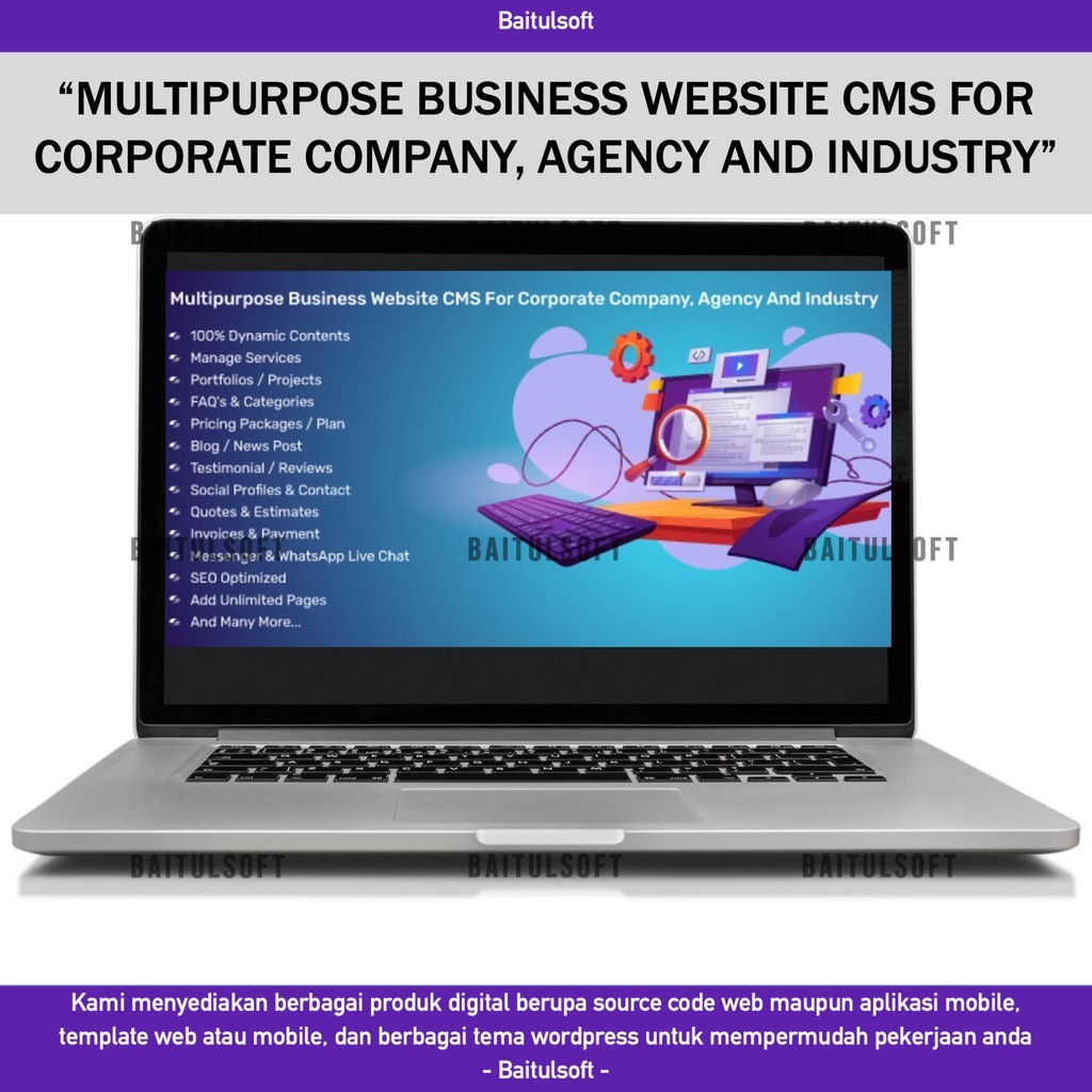 SOURCE CODE APLIKASI WEB MULTIPURPOSE BUSINESS WEBSITE CMS FOR CORPORATE COMPANY, AGENCY AND INDUSTR