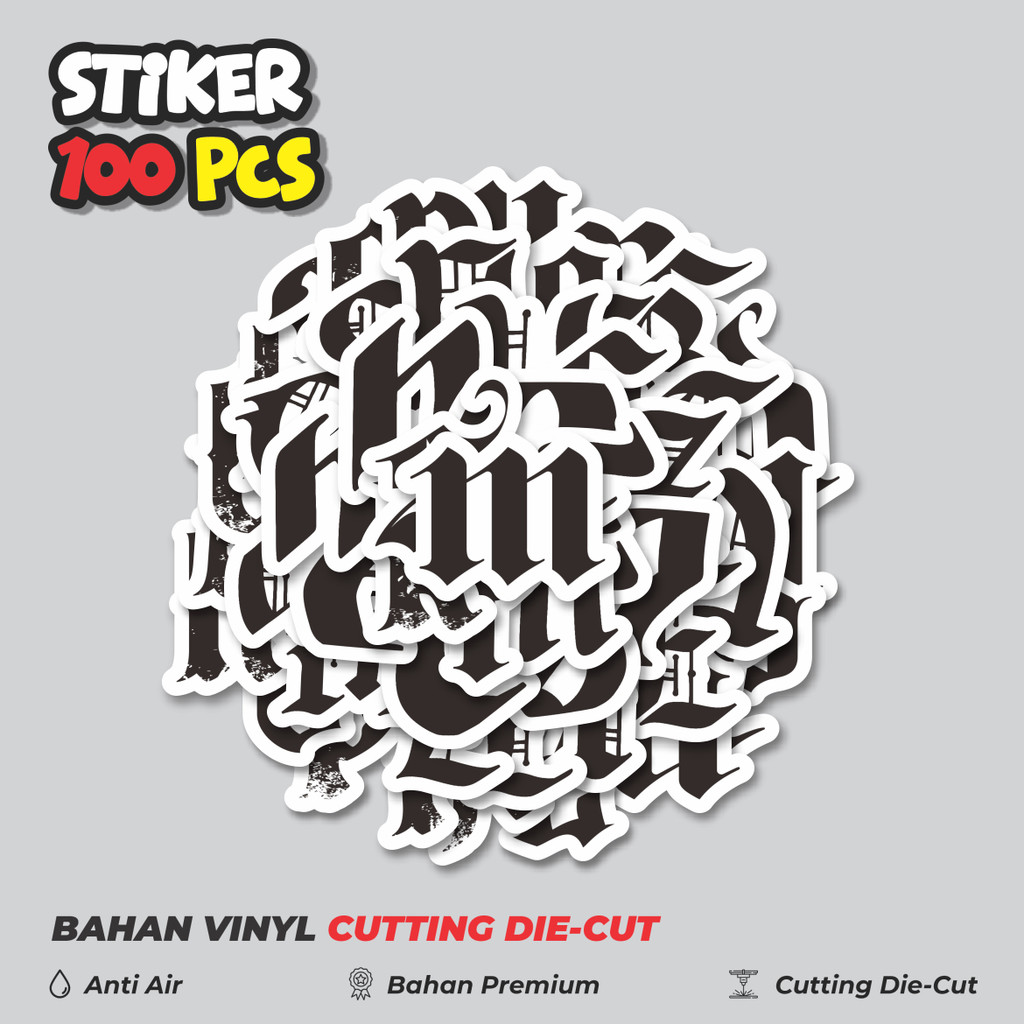 

Terbaru! 50 pcs Stike Alphabet Gothic Stiker Dekorasi Lucu Kreatif untuk Notebook, Skateboard, HP