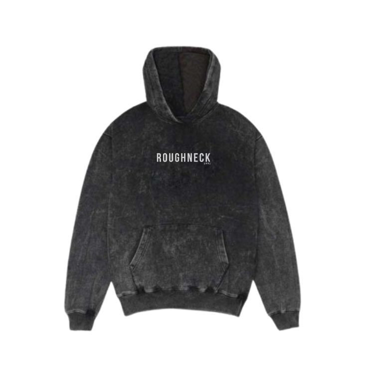 Roughneck 1991 Sweater Hoodie Washing Sig logo Black Sandwash Unisex M-XXL