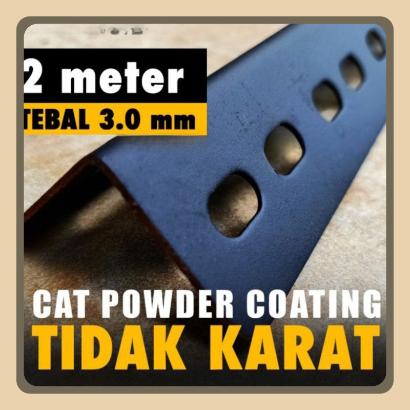 Besi Siku Lubang Hitam 3mm, 2 meter SANGAT KUAT & MURAH