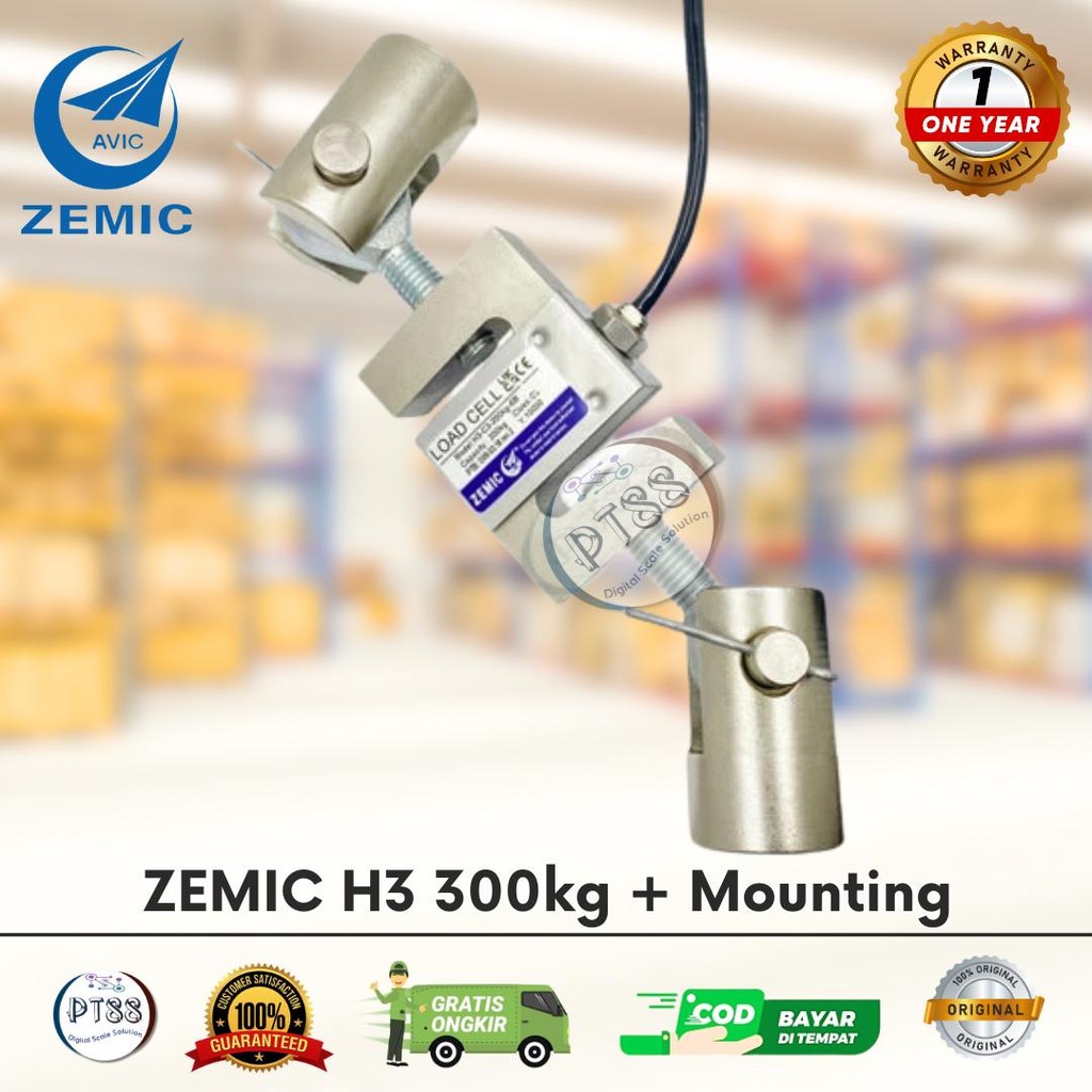 load cell ZEMIC H3 300kg / load cell tension type S 300 kg + mounting