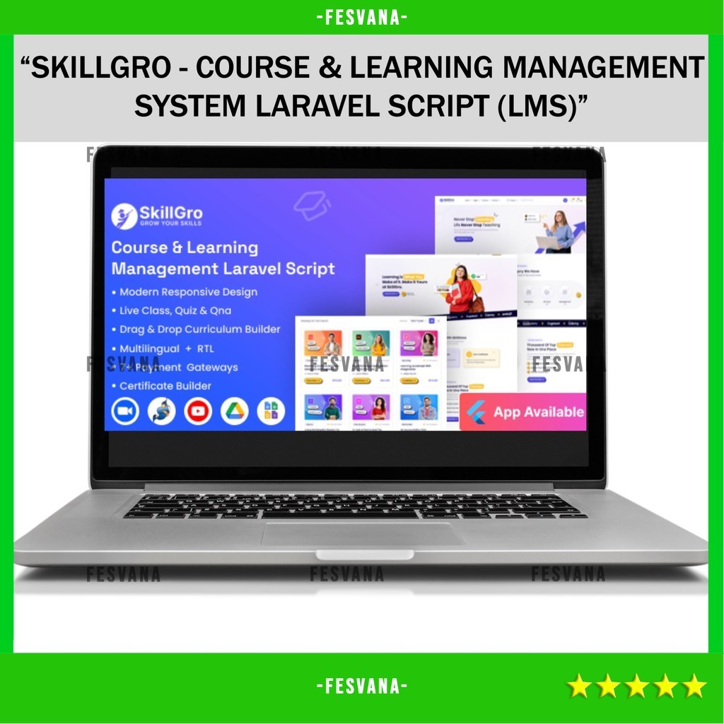 SOURCE CODE APLIKASI WEB SKILLGRO - COURSE & LEARNING MANAGEMENT SYSTEM LARAVEL SCRIPT (LMS) D129 FE