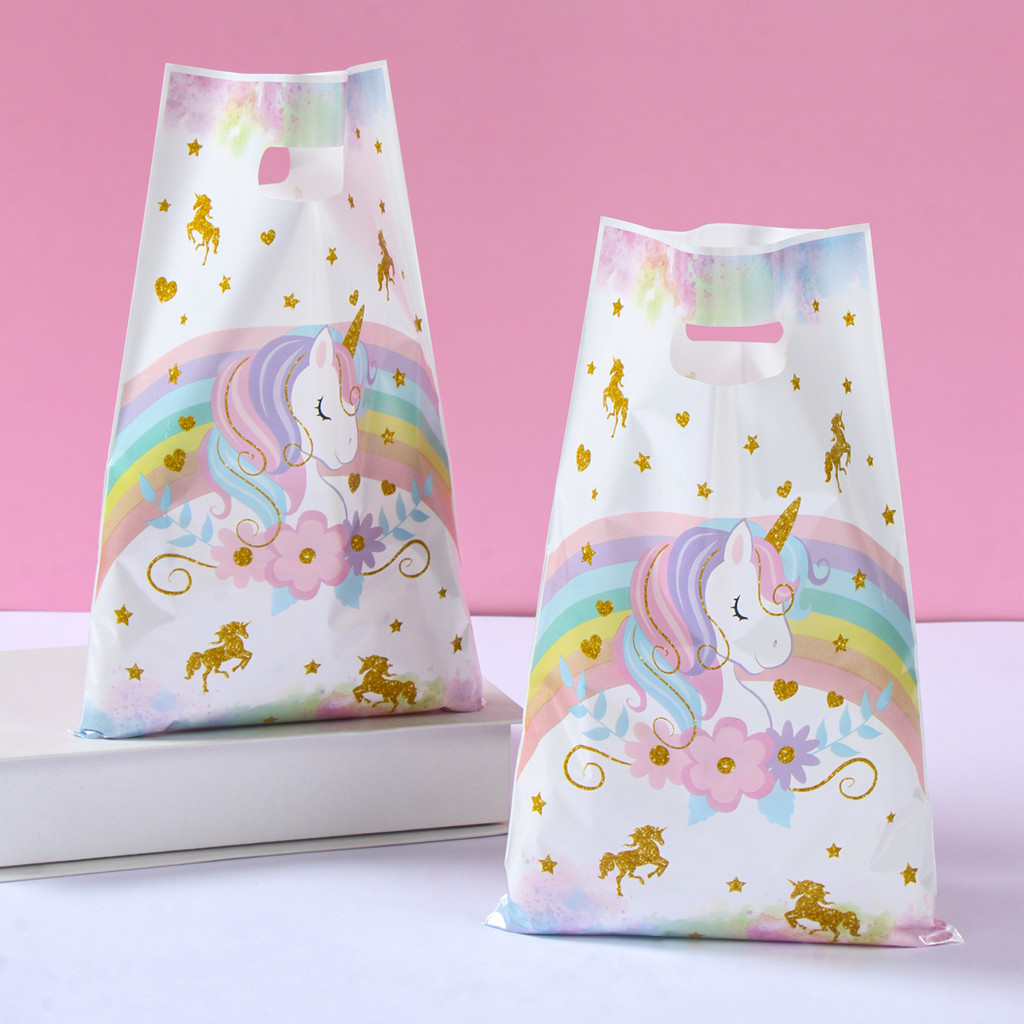 

Rainbow Unicorn Handy Gift Bag Unicornio Birthday Party Decorations Kid Favors Gift Candy Cookie Bags Girls Baby Shower Supplies