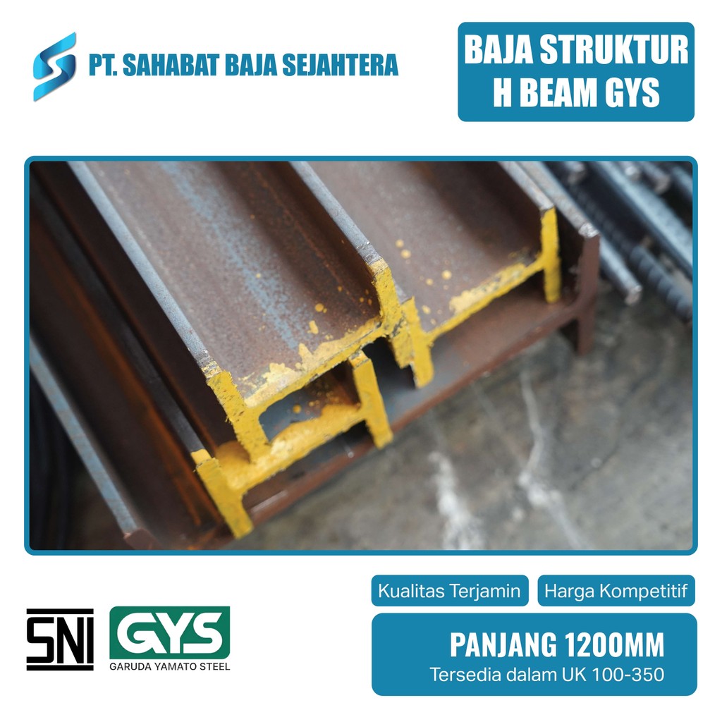 H-Beam - Besi Kanal H - Besi Baja H-Beam 12 Meter Merk GG