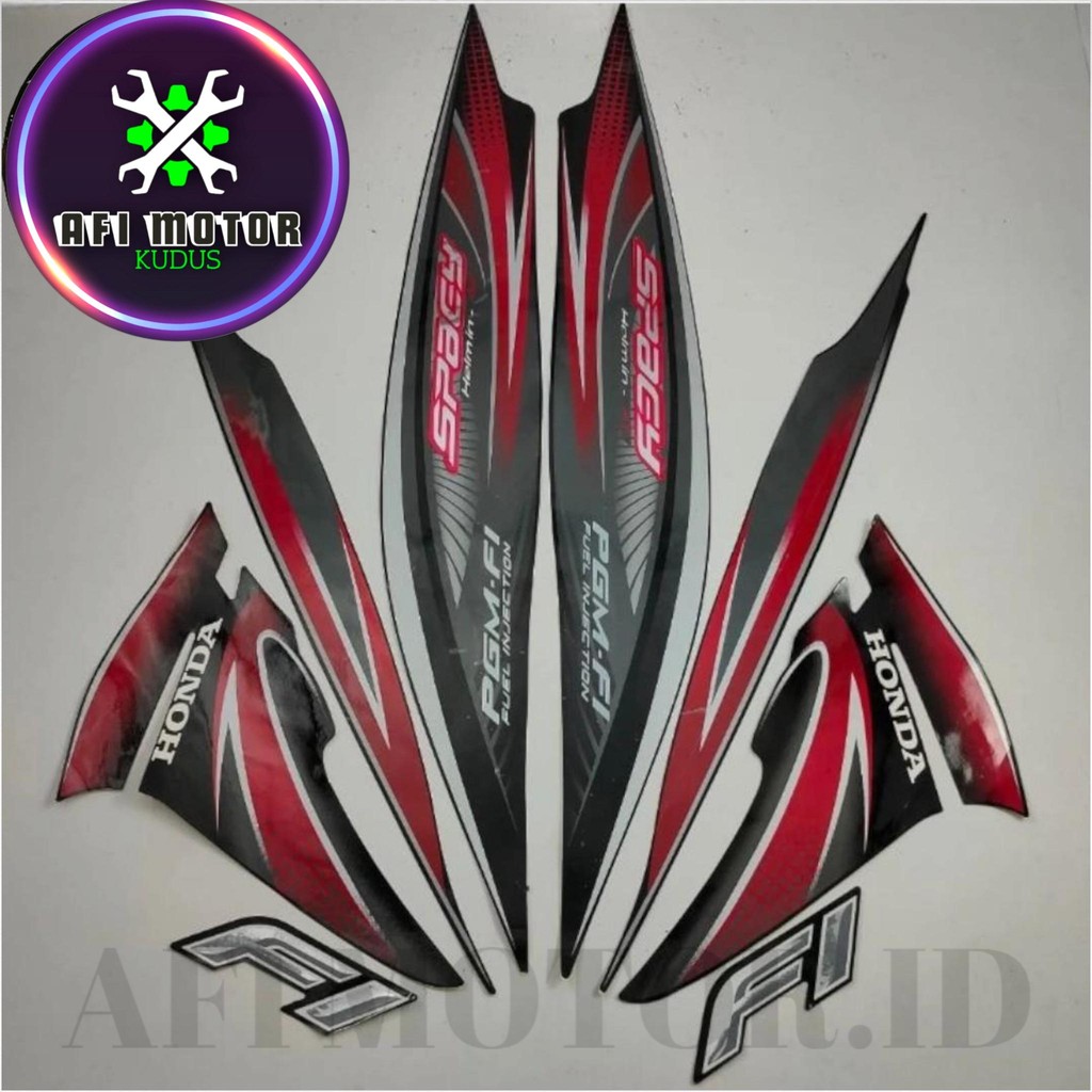 Striping Stiker Polet Motor HONDA Spacy FI 2012 2013 Hitam Setiker List Body Bodi Full Standar ori P