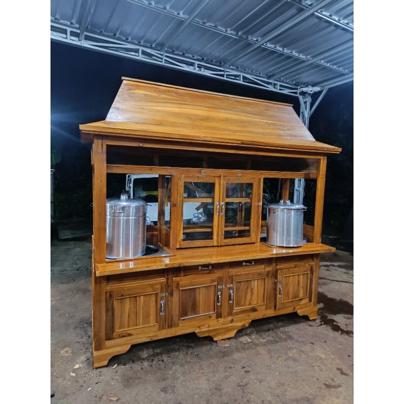 gerobak bakso mie ayam joglo dua dandang aluminium free ongkir