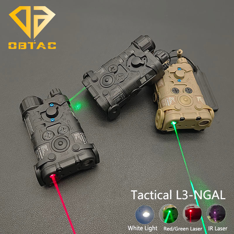 SotacTactical NGAL Red Green Laser Sight IR Pointer Strobe LED Light Airsoft Torch PEQ15 Laser DBAL 
