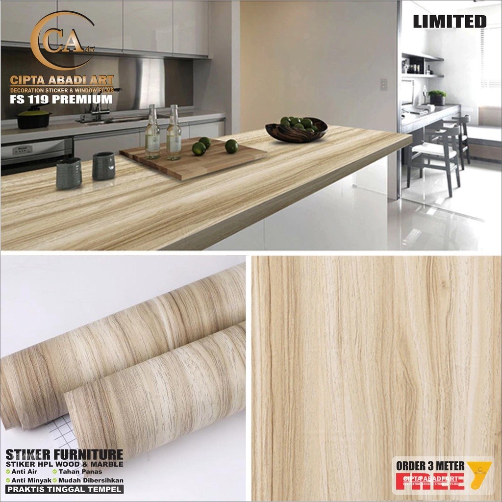 Wallpaper Stiker Lemari Meja Kayu Bertekstur Natural Premium Pelapis  Kitchen Set Pintu Kamar Mandi 