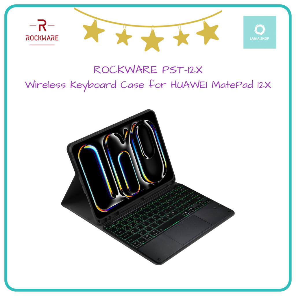 ROCKWARE PST-12X - Wireless Keyboard Case for HUAWEI MatePad 12X