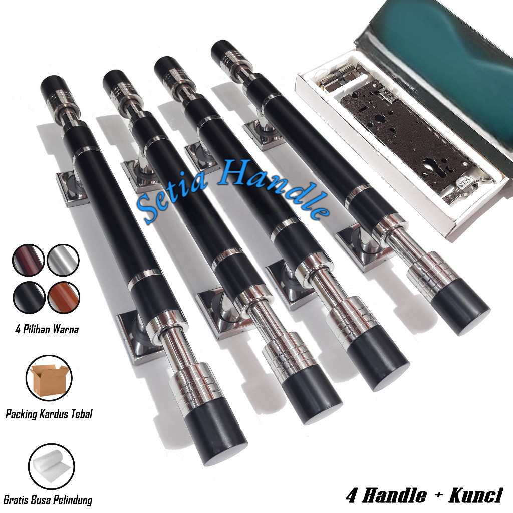 Gagang Pintu Rumah 2 Pintu Full Set Modern 60 cm Handle Pintu kuputarung model Barbel Minimalis