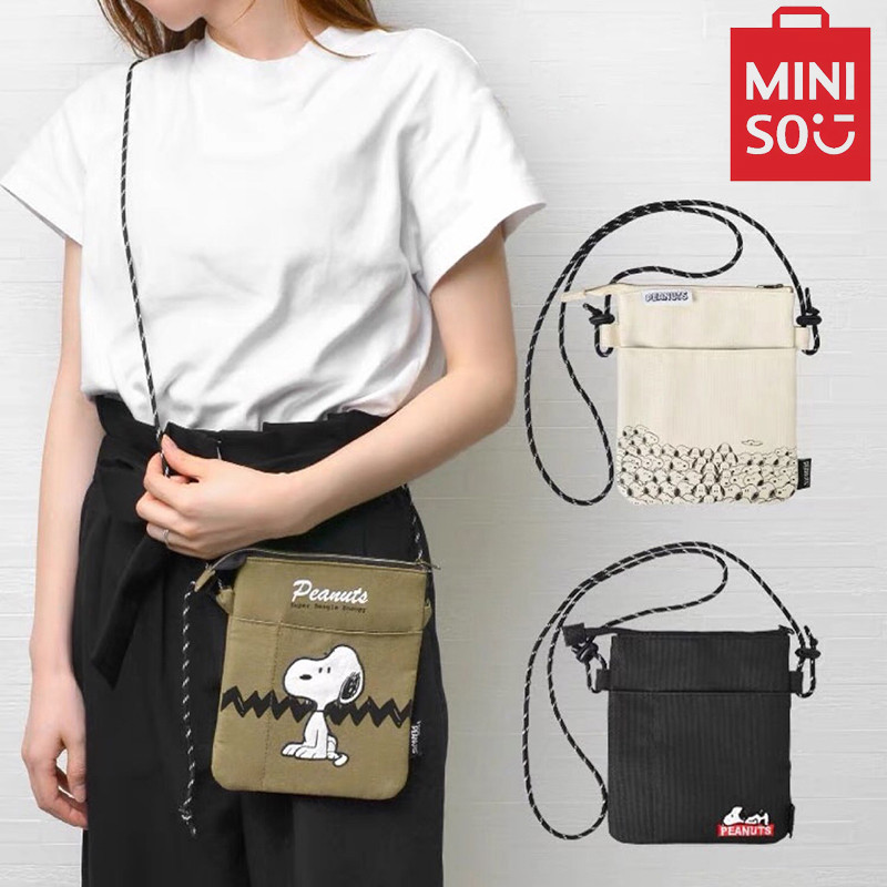 MINISO Snoopy Women's Crossbody Bag New Phone Bag Canvas Shoulder Bag Mini Bag Student Zero Wallet