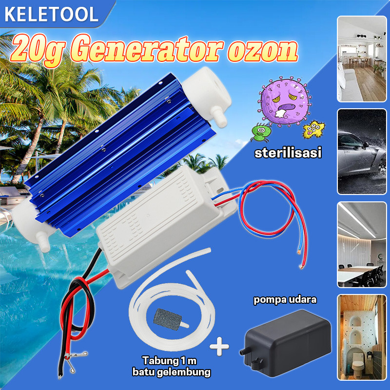 Generator Ozon Tabung Pembersih Udara Teknologi Pembersih Ozon Sterilisasi Disinfeksi Air 20G Rumah 
