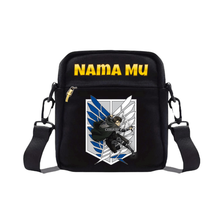 Tas Selempang Mini Attack on Titan Ukuran Kecil Karakter Anime Jepang - Mini Sling Bag Levi Eren Mik