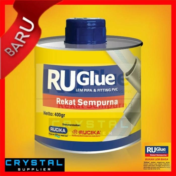 

Lem RUGlue KALENG 400 gram / untuk Pipa PVC / TRUGlue RUCIKA Terlaris