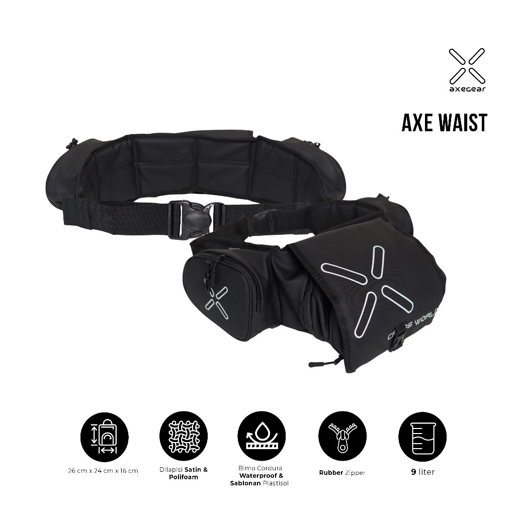 AXEGEAR Waistbag Trail Pria Tas Pinggang Motorcross Axe Waist