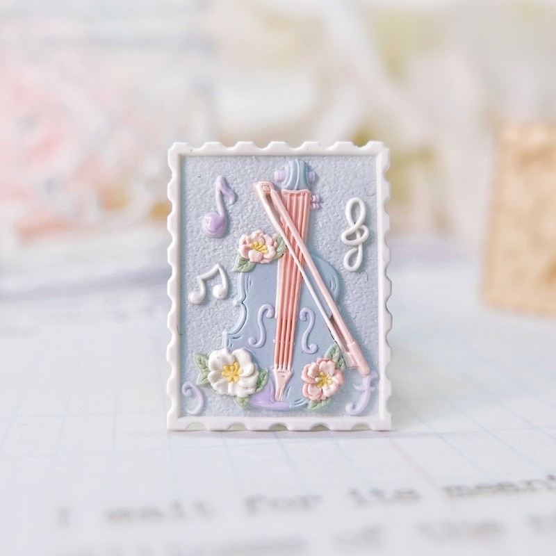 

New Wax Seal Stamp Envelope Fire Paint DIY Violin Embossed Seal Brass Head 3D Special-Shaped Relief Metal Seal Copper Head Toy