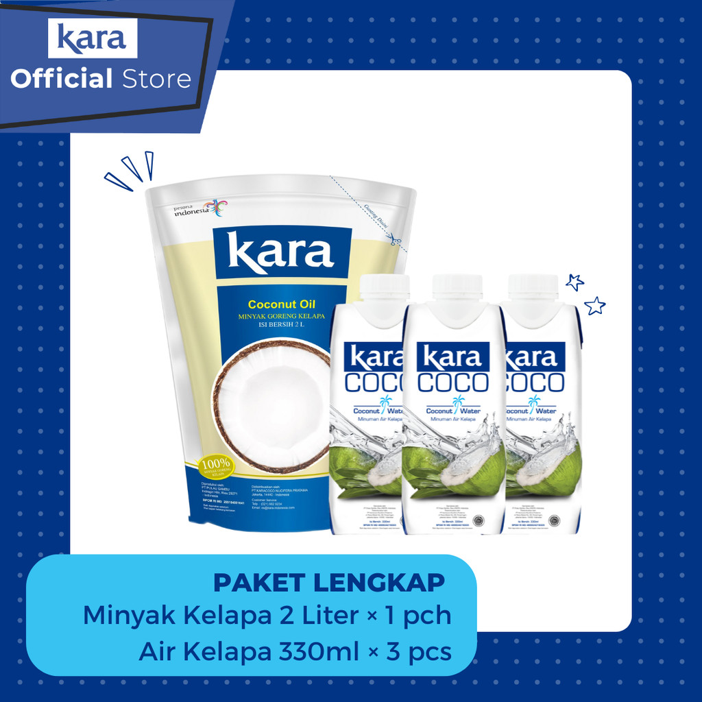 

Paket Lengkap - (Coconut Cooking Oil 2 Liter x1 Pc - 3Pc Pure Coconut Water x 330 ml)