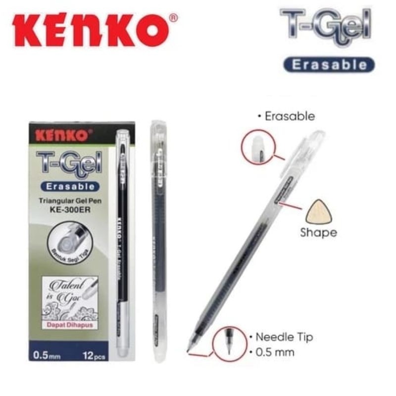 

Kenko KE-300ER T-Gel Triangular Gel Pen (1Pak/12Pcs) Bisa Dihapus