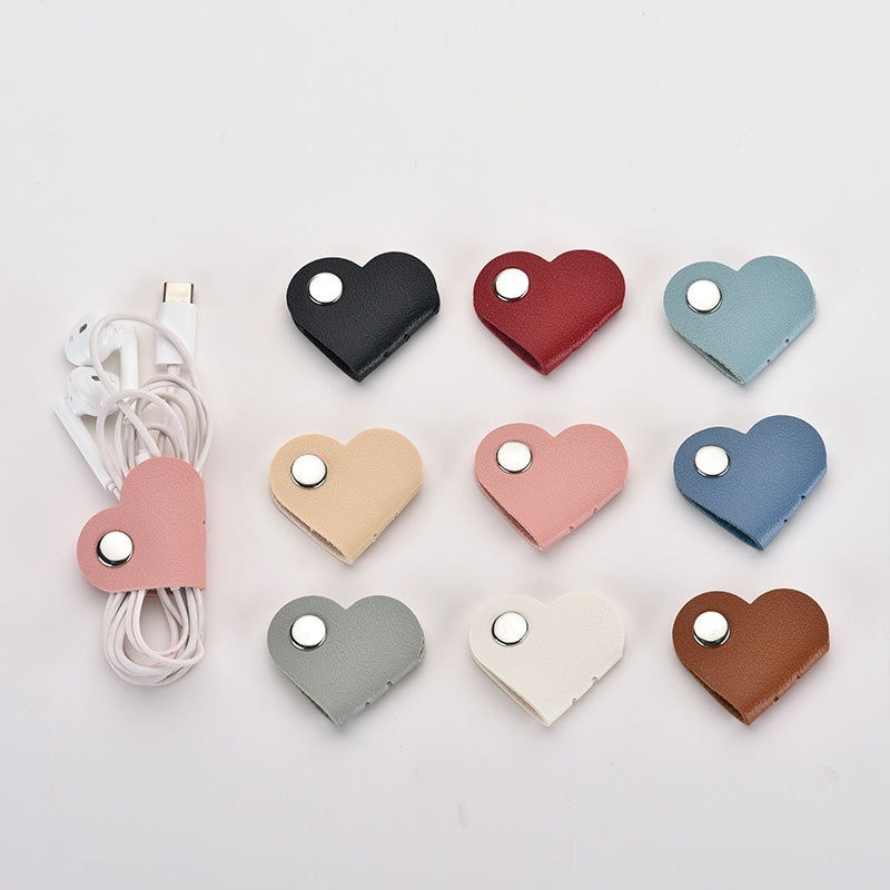 Mini Heart Shape Cable Organizer Vintage Earphone Wire Data Line Clips Cable Winder Tie Cable Manage