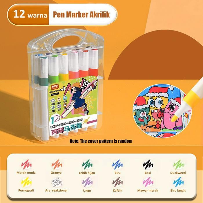 

【M-MT】PROMO!!! Marker Warna Akrilik Untuk Anak Dan Pelajar, Cepat Kering Dan Tahan Air. - 12 Warna