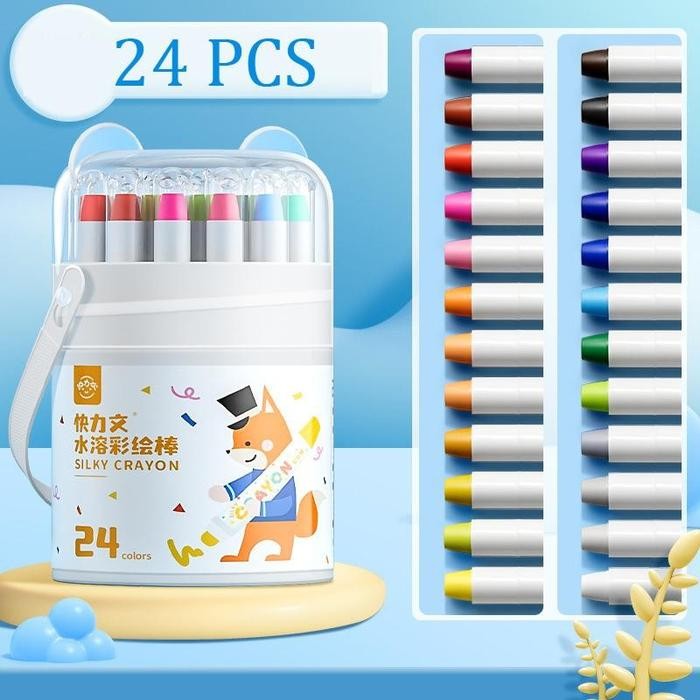 

【M-MT】FLASH SALE!!! 【COD】Sedang Crayon Original 24/36/48 Warna Water Soluable Crayon Krayon Mewarnai Water Soluble Crayons Krayon Licin - 24 warna