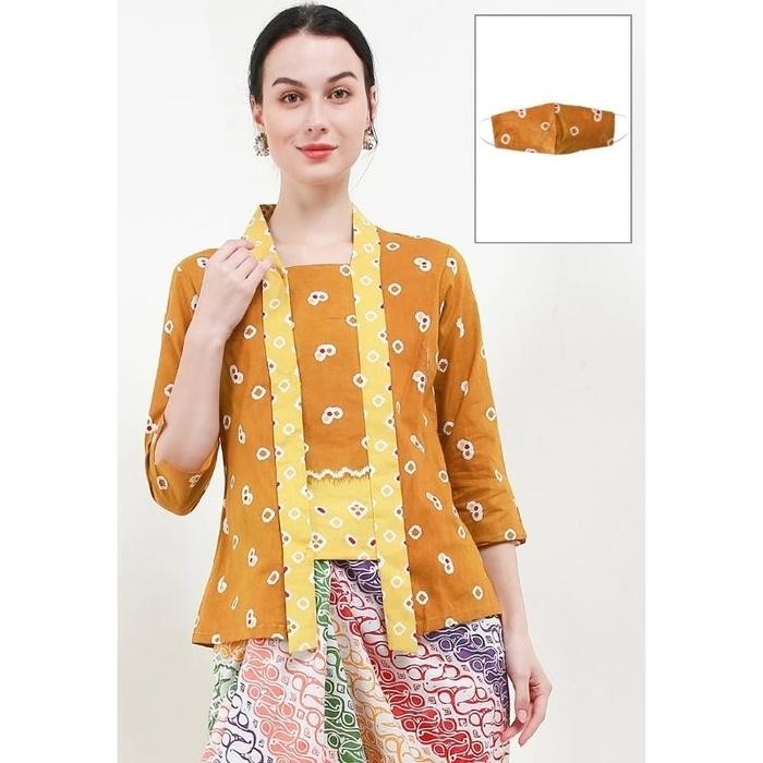 

Kebaya Jumputan Batik Katun by Khalisa Batik - Mustard - XS