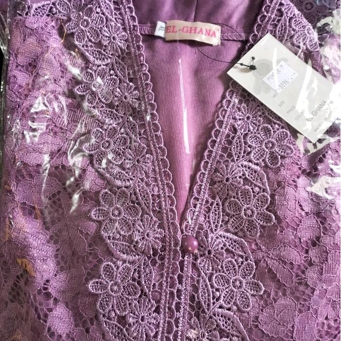 Kebaya pendek renda bordir - ungu, xl