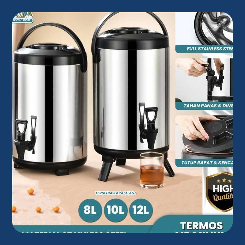 Milktea bucket dispenser stainless steel air panas