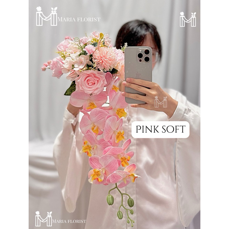 Wedding Handbouquet Juntai Casade Buket Bunga Pernikahan Artificial - Buket Pengantin Anggrek - Buke