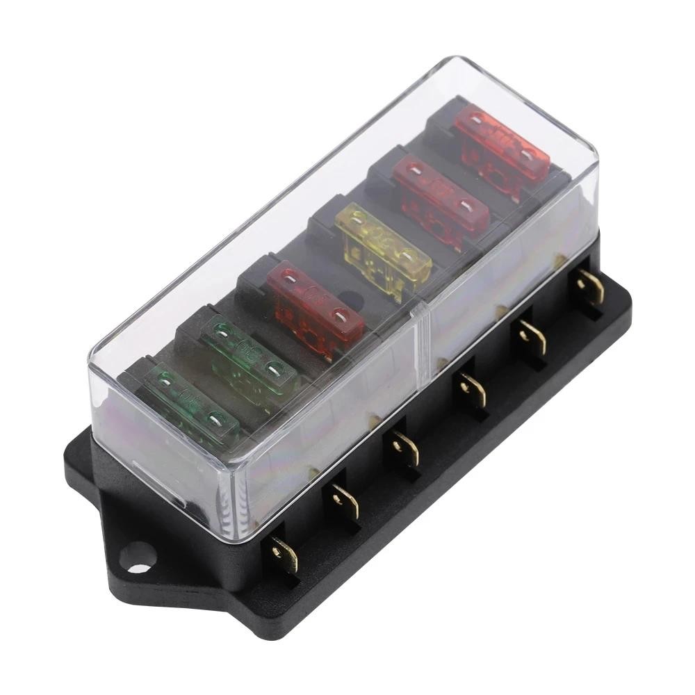 Kotak Sekring Mobil Fuse Holder Rumah Fuse 6 Way Car Trailer Auto Blade Fuse Box Block Holder
